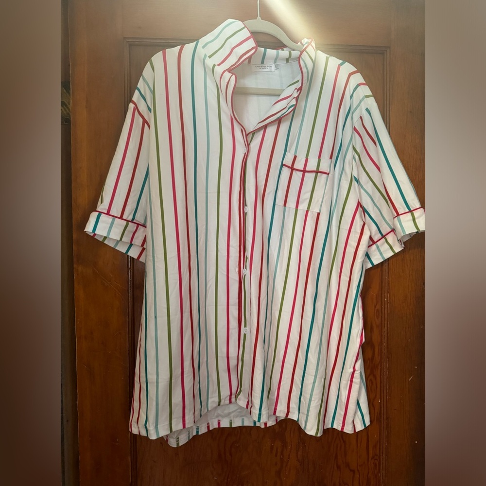 Chic Soul Striped Pajama Top